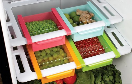 Storage Rack - ABS Multi-Color | Durable, Stackable Design, Easy to Clean, Space-Saving, Elegant Perforated Finish for Fresh Produce Storage