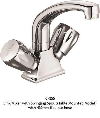 Sink Mixer With Swinging Casted Spout - Brass, Chrome Finish, 150mm Spout Reach, 6L/min Flow | Easy Installation, Durable Design, Water Saving, Precise Control