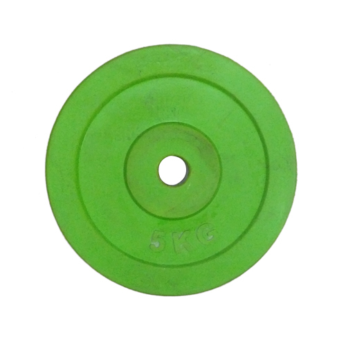 5 kg Green Rubber Weight Plate - Rubber, 2.5 cm Inner Diameter, 30-45 cm Diameter, Green, Durable, Reliable