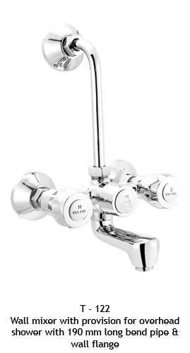 Wall Mixer with Provision for Overhead Shower - Brass, 190mm, Chrome Finish | Durable Material, Easy Installation, Water Efficient, 5-Year Warranty, Stylish Design, 6LPM Flow Rate, Reliable Performance