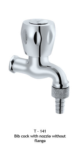 Bib cock with nozzle with flange