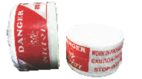 Barricade Tape - Red and White Caution Design, 3" Width - 200 Mtr Roll , Manual Operation, No Power Needed