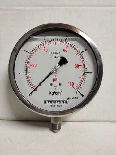 Pressure Gauge - Brass Body, Standard Processing | Glass Dial, Versatile Mount Type, Durable Pointer Material