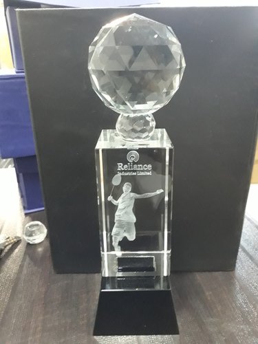 3D Crystal Engraved Trophy