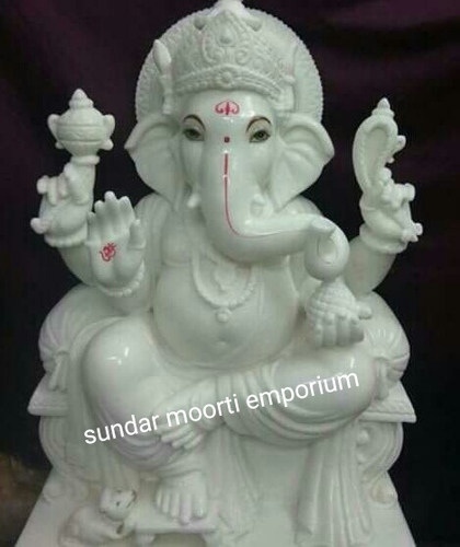 While Marble Ganesh Statue