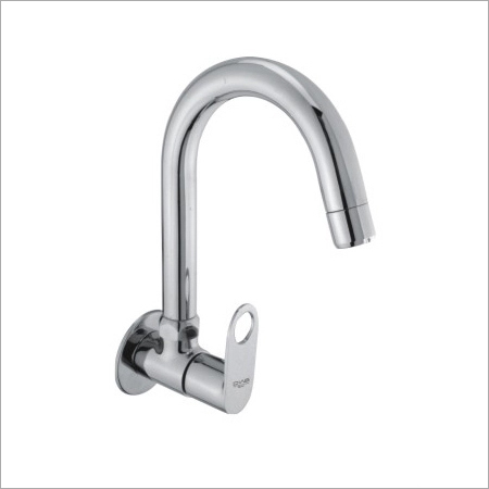 Flanged Wall Sink Tap - Color: Silver