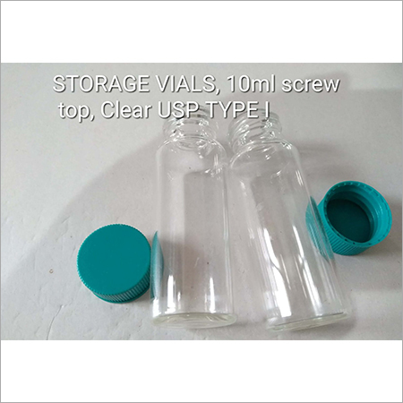 Storage VIALS , 10ml Screw Top Clear USP Type I