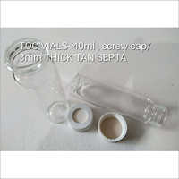 TOC Vials 40 ml Scres Cap 3mm Thick Tan Septa