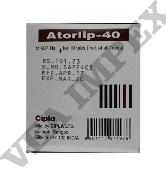 Atorlip 40 mg tablets