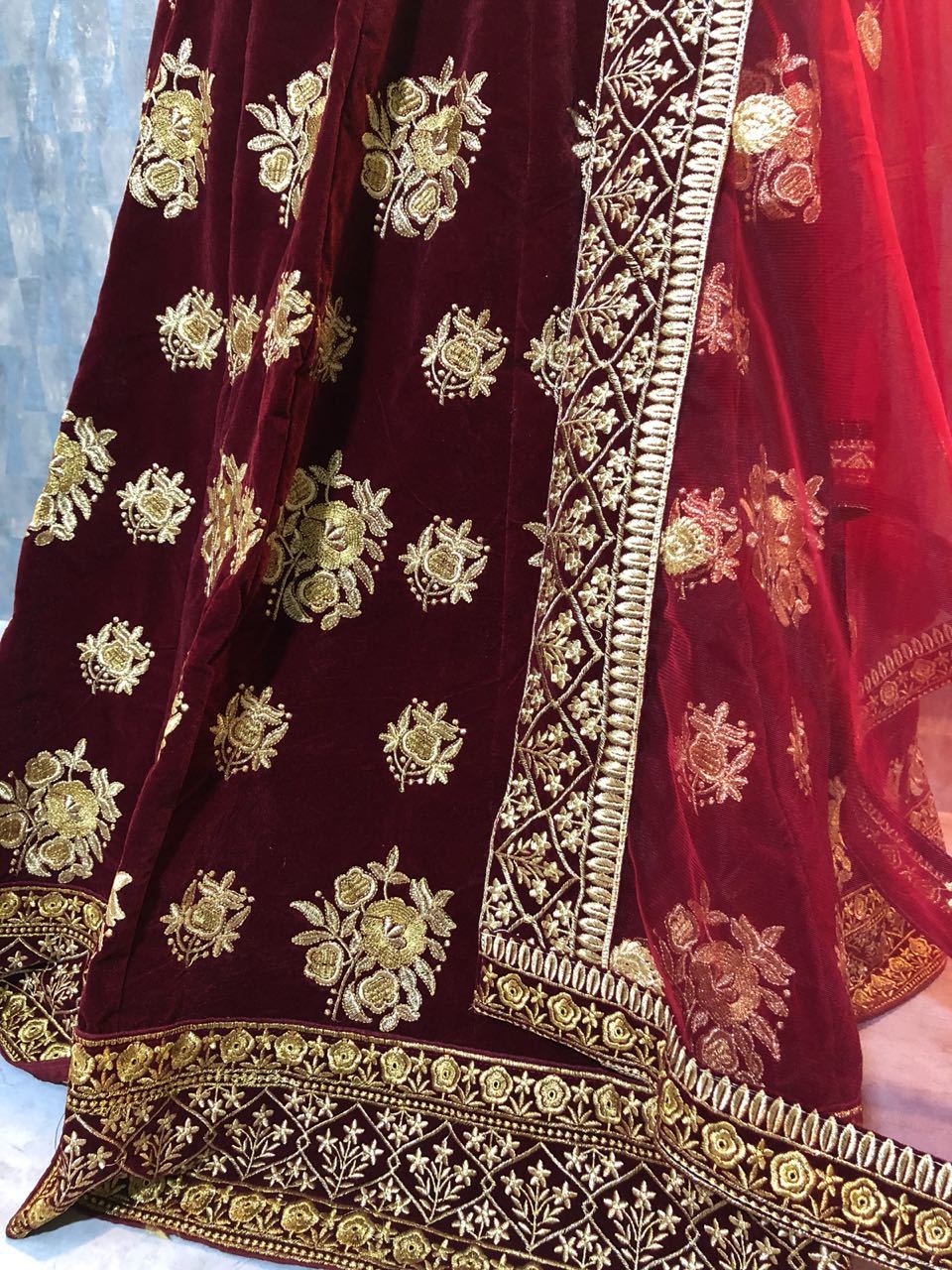 Heavy Wedding Maroon Colour Lehenga Choli