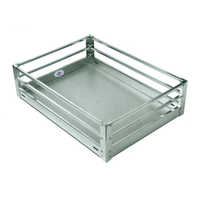Plain Basket - Chrome Plated Steel, 12-32x20x4-8 Inches | Durable, Easy Cleaning, Organized Kitchen, Rust Proof, Stylish Design