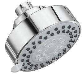 4" OHS, 5F without arm - Brass, 4 Inch, Chrome, 2.5 GPM Flow Rate, Overhead Mounting, Durable Design