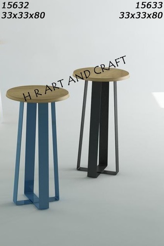 Powder Coating And Natural Color On Top Modern Slim Bar Stool