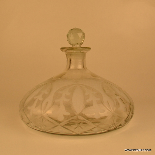 Clear Glass Decanter, Antique Unique Glass Clear Decanter, Perfume Bottle Glass Amber Decanters