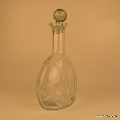 Antique Unique Glass Clear Decanter , Clear Glass Decanter