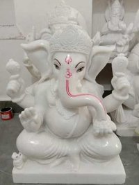 White Marble Ganesh Ji Statue