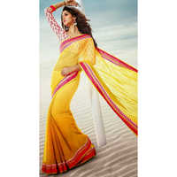 Yellow Ladies Plain Sarees