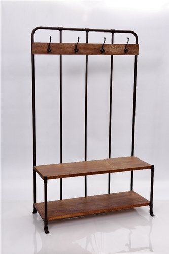 Wooden Table With Hanging Hooks