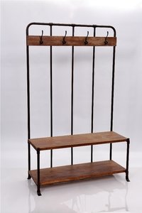 Polished Wooden Table With Hanging Hooks