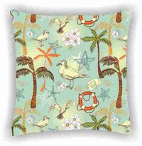 Decorative Cushion Covers - Poly Cotton 40x40 Cm, Multi Colors, Digital Printed, Square Shape, Zipper Closure For Beach Chair, Home, Hotel, And Travel Use