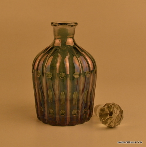 GREEN GLASS PERFUME BOTTLE AND DECANTER, CHOKER REED DIFFUSE,DECORATIVE PERFUME BOTTLE,