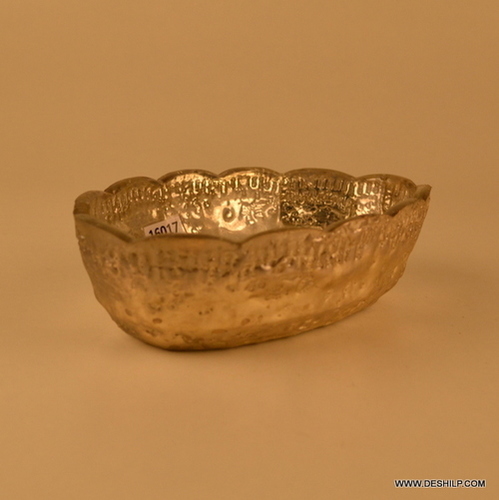 Silver Bowl clear footed glass bowl