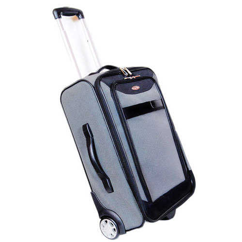 Fancy Trolley Bag - Polyester 22x14x9 Inches, Lightweight Design, Adjustable Telescopic Handle, Multiple Zippered Pockets