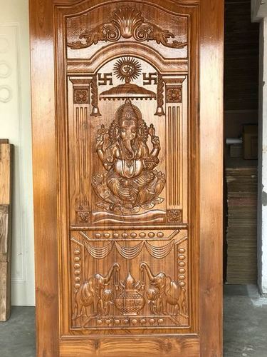 Ganesh Design Wooden Door - Ganesh Design Wooden Door 