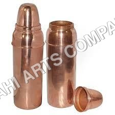 Glassi Copper Bottle - Metal, Customize Size, Brown Color | Durable, Rigid Build, Immune System Booster, Embossed Design