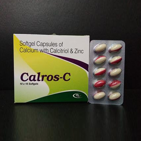 Softgel Capsules Of Calcium With Calcitriol & Zinc