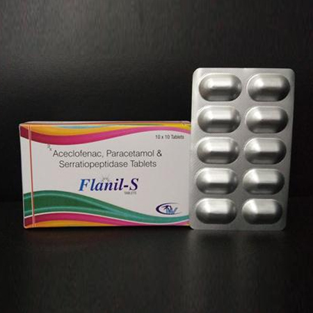 Aceclofenac, Paracetamol & Serratiopeptidase Tablets
