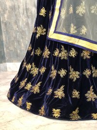 Party WearBlack  Embroidered Lehengas