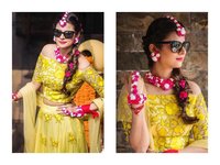 Party Wear Yellow Colour Embroidered Lehenga