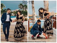 Black Party Wear Embroidered Lehenga Choli For Girls