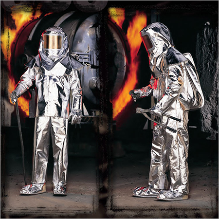 Aluminized Suit - Glass Fiber Cloth, All Sizes, Silver | Fire and Flame Protection, Vapor and Moisture Resistance, Lightweight Design