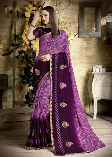 As Per Image Georgette Saree