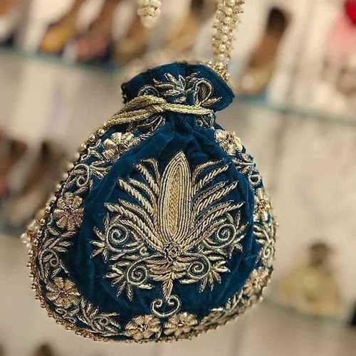 Velvet Potli Dabka work