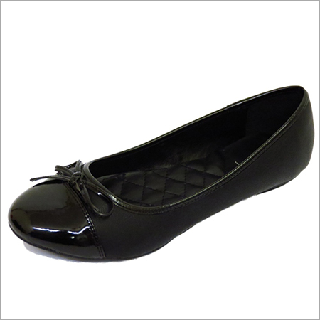 Black Color Flat Leather Belly Shoe
