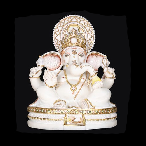 White Marble Ganesha Moorti 