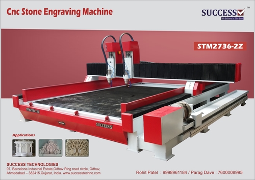 Cnc Stone Engraving 2 Spindle With Rotary - Dimensions: Approx. 2200 X 3500 X 1600 Mm