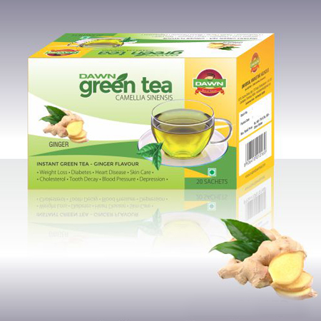 Green Tea (Dia Tea)_Ginger - 10x5x2 cm, 25 Bags | Refreshing Taste, Natural Ingredients, Ginger Flavor