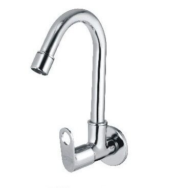 Sink Tap With Wall Flange - Color: Silver