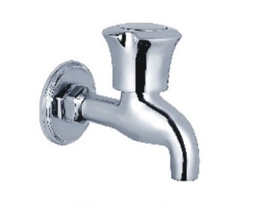 BIB COCK WITH FLANGE - Brass Material, 15mm Round Size | Durable PVC Construction, Reliable Performance