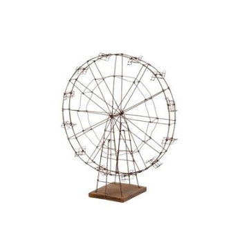 Natural Rustic With Lacquer Coated Iron Ferris Wheel
