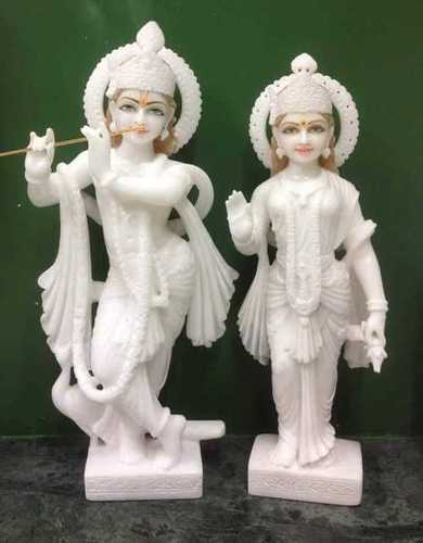 White Radha Krishna Marble Statue
