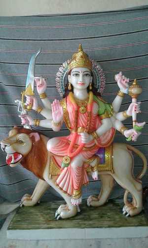 Marble Sherawali Mata Statue