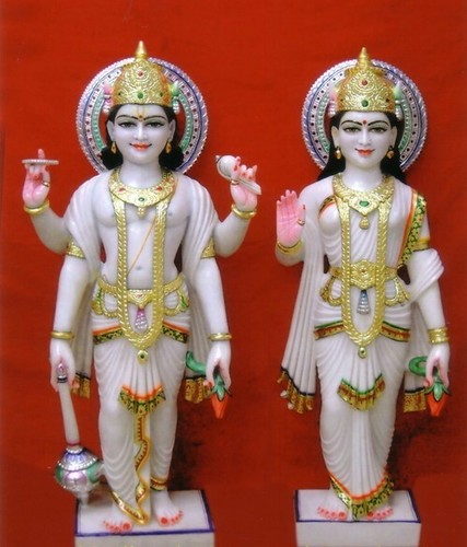 Marble Vishnu Laxmi Statue