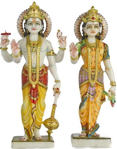 Marble Laxmi Vishnu Statue