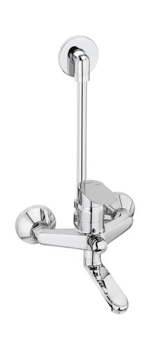 Stainless Steel Single Lever Wall Mixer With Provision For Overhead Shower