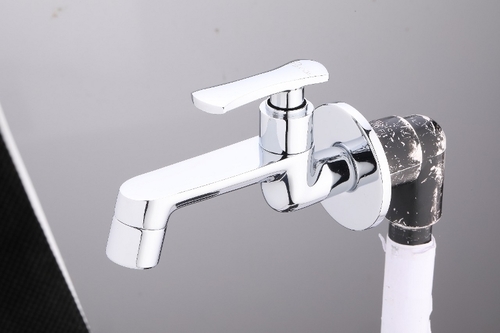 Brass Bib Cock Long Body With Wall Flange